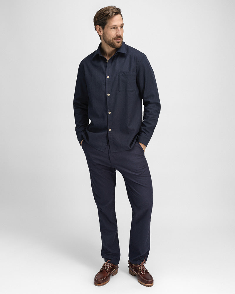 2pk Premium Linen Pants + Overshirt Navy