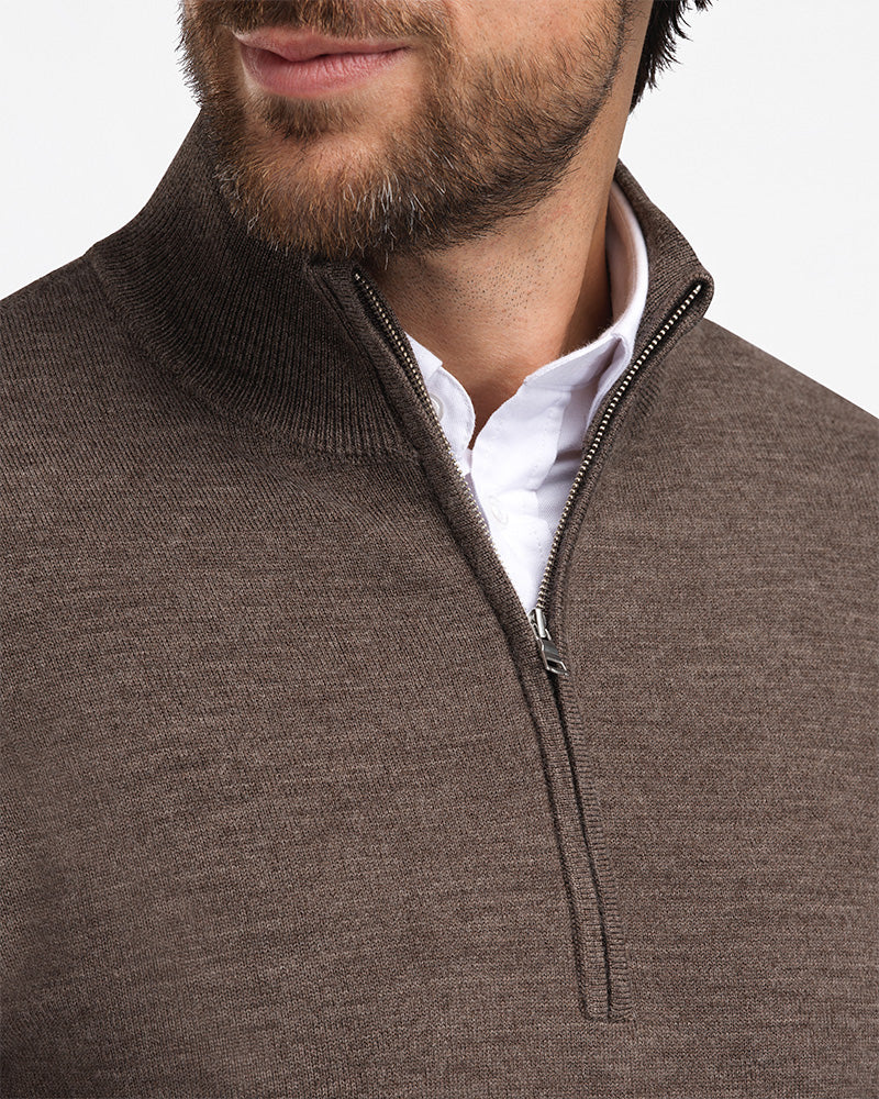 Kvist Merino 3/4-Zip Brown
