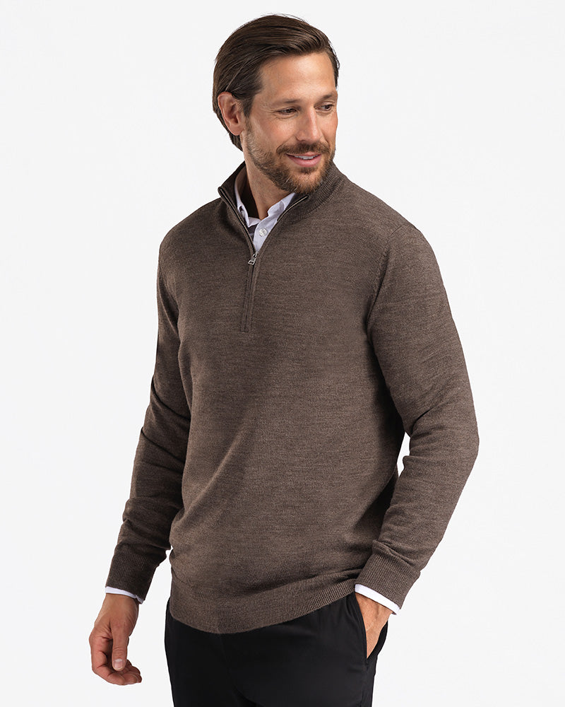 Kvist Merino 3/4-Zip Brown