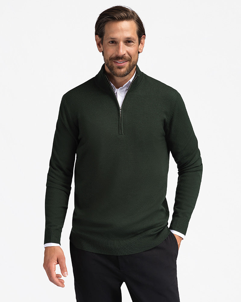 Kvist Merino 3/4-Zip Green