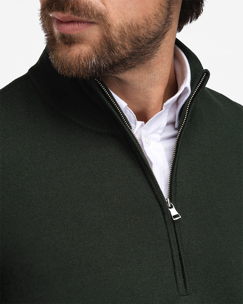 2pk Kvist Merino 3/4-Zip Green + Charcoal