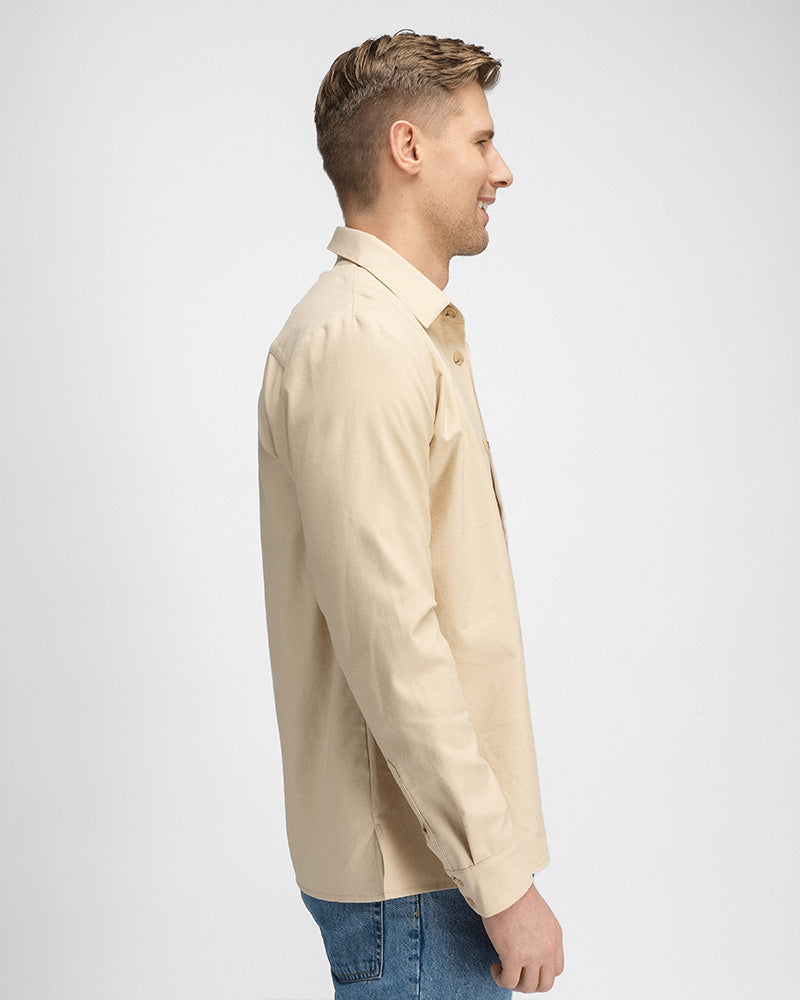 Premium Linne Overshirt Beige