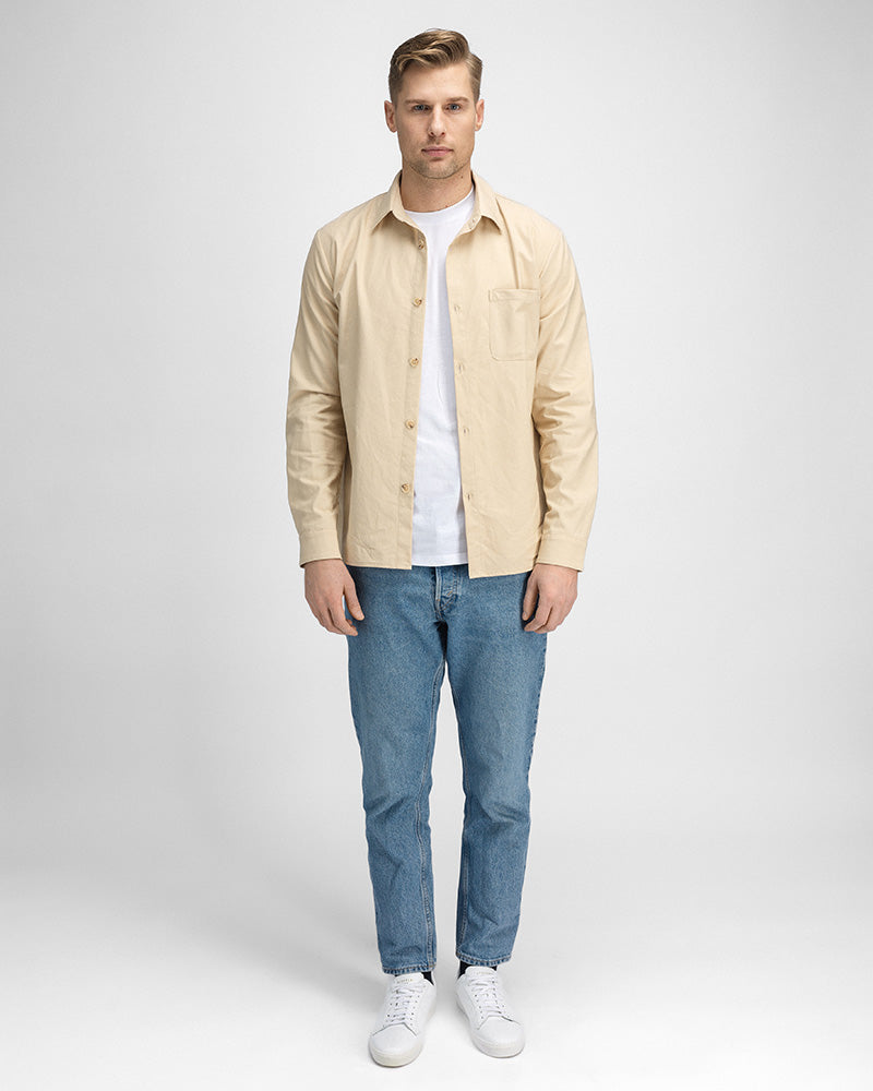 Premium Linne Overshirt Beige