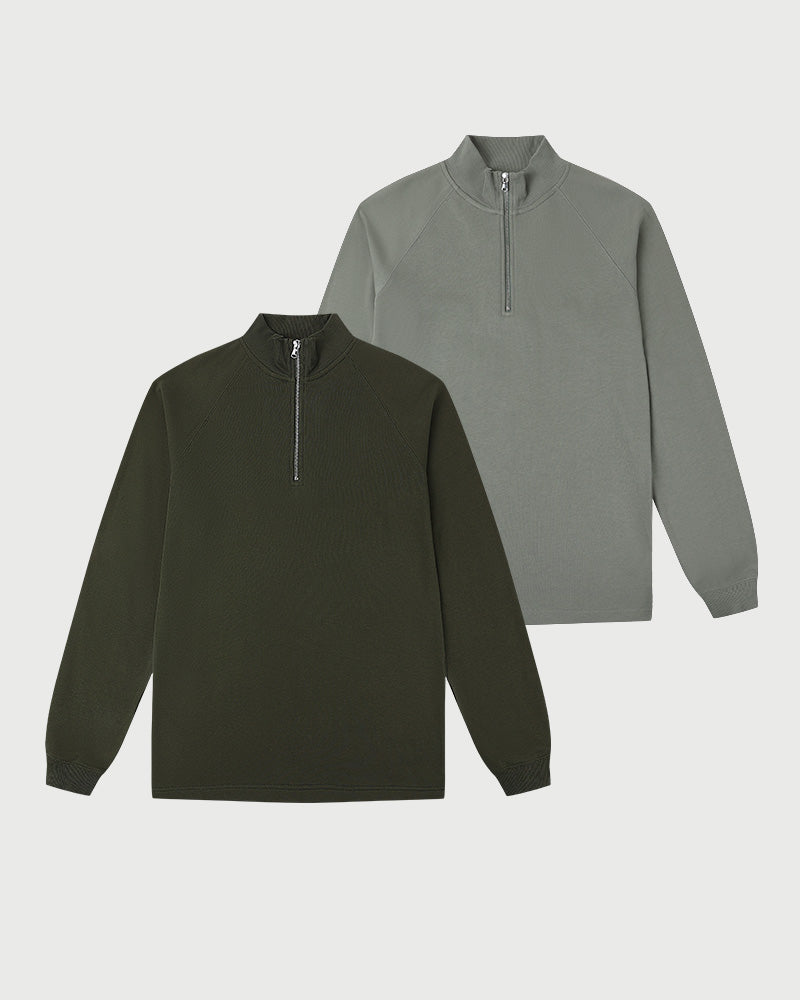 2pk Timeless Half-Zip Forest Night + Sea Spray – MediumTall Clothing