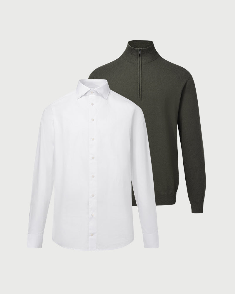 2pk: Signature Shirt + Kvist Cotton 3/4-Zip
