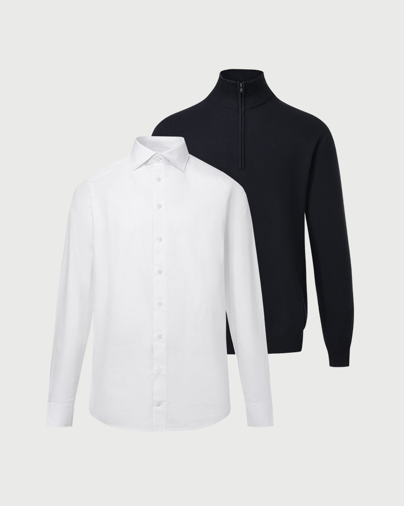 2pk: Signature Shirt + Kvist Cotton 3/4-Zip