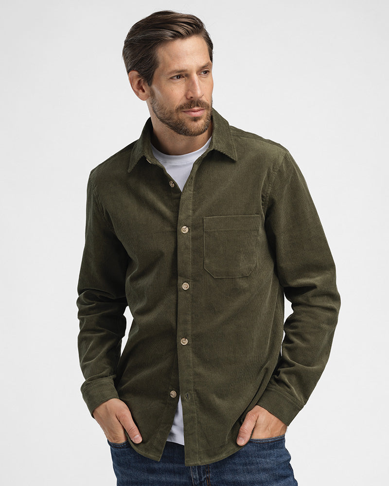 Cord Overshirt Green