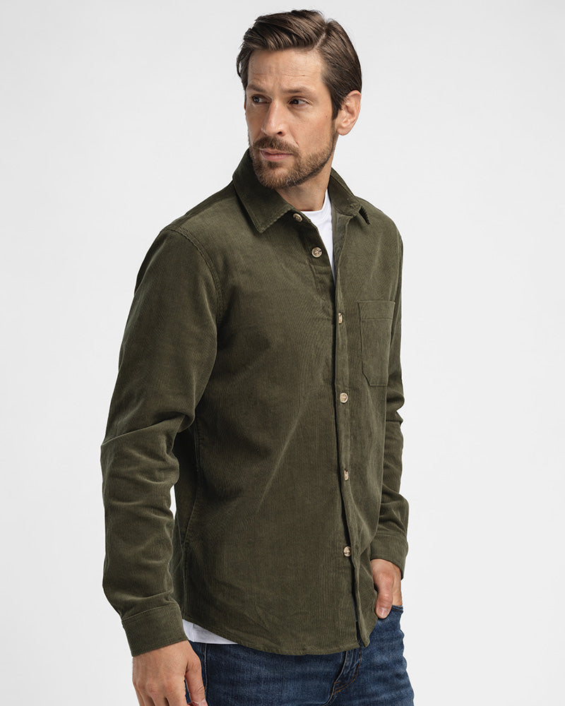 Cord Overshirt Green