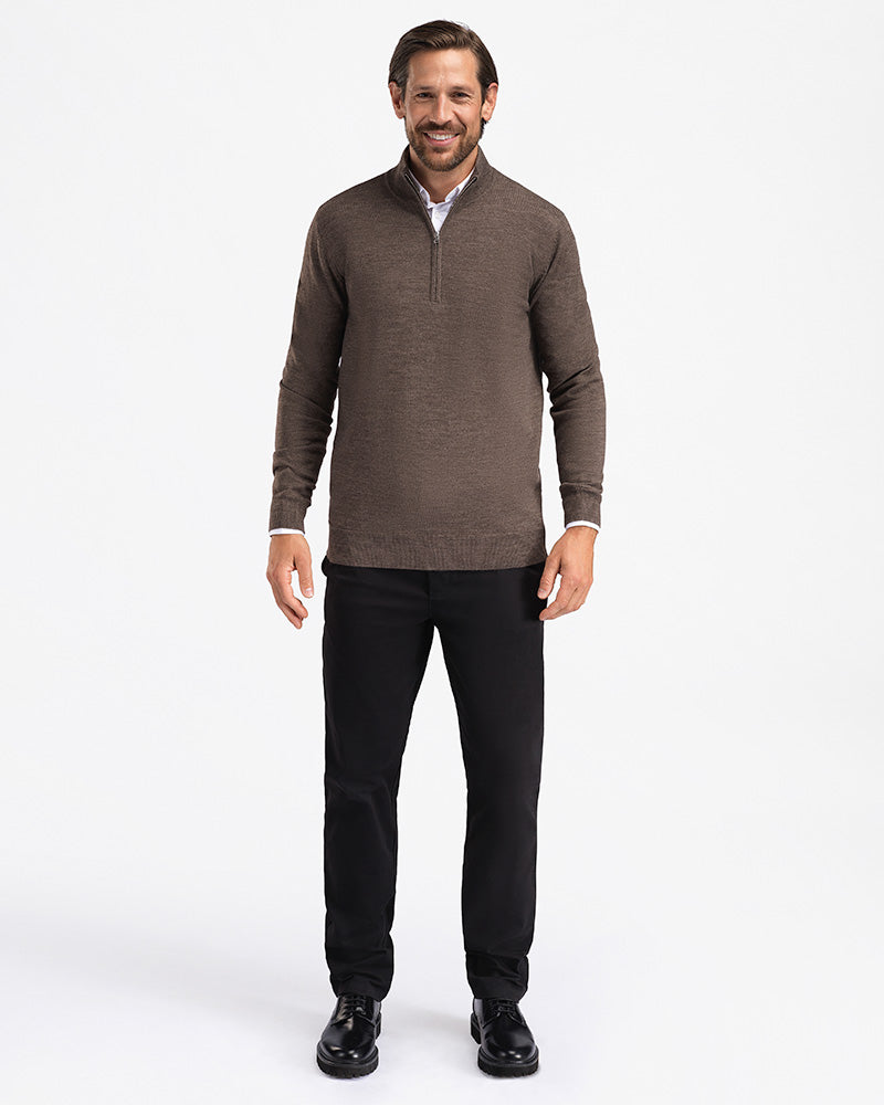 2pk Kvist Merino 3/4-Zip Green + Brown