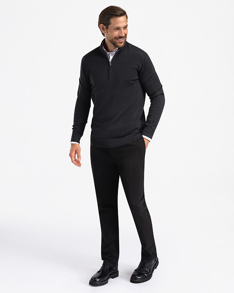 2pk Kvist Merino 3/4-Zip Green + Charcoal