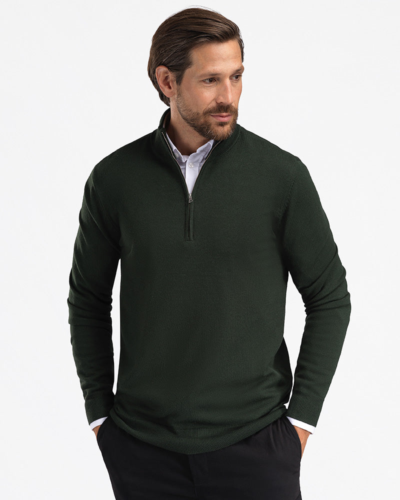 Kvist Merino 3/4-Zip Green
