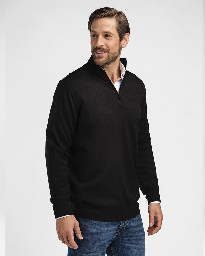 Kvist Merino 3/4-Zip Black