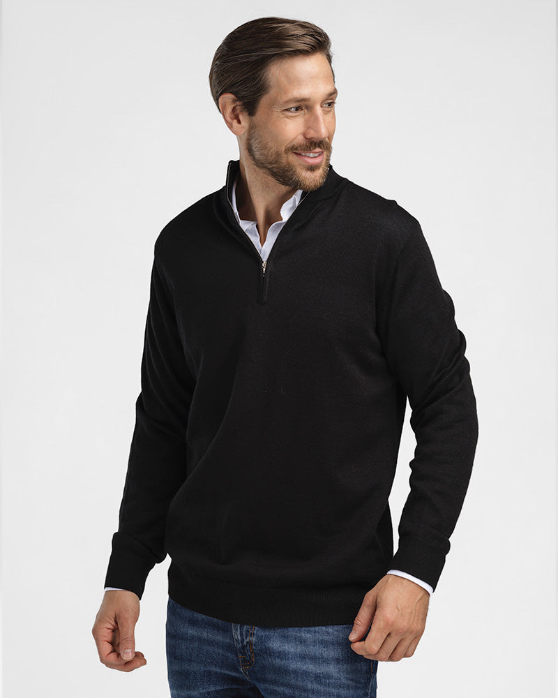 2pk Kvist Merino 3/4-Zip Navy + Black