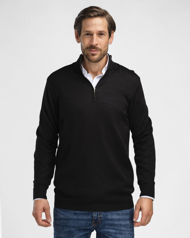 Kvist Merino 3/4-Zip Black