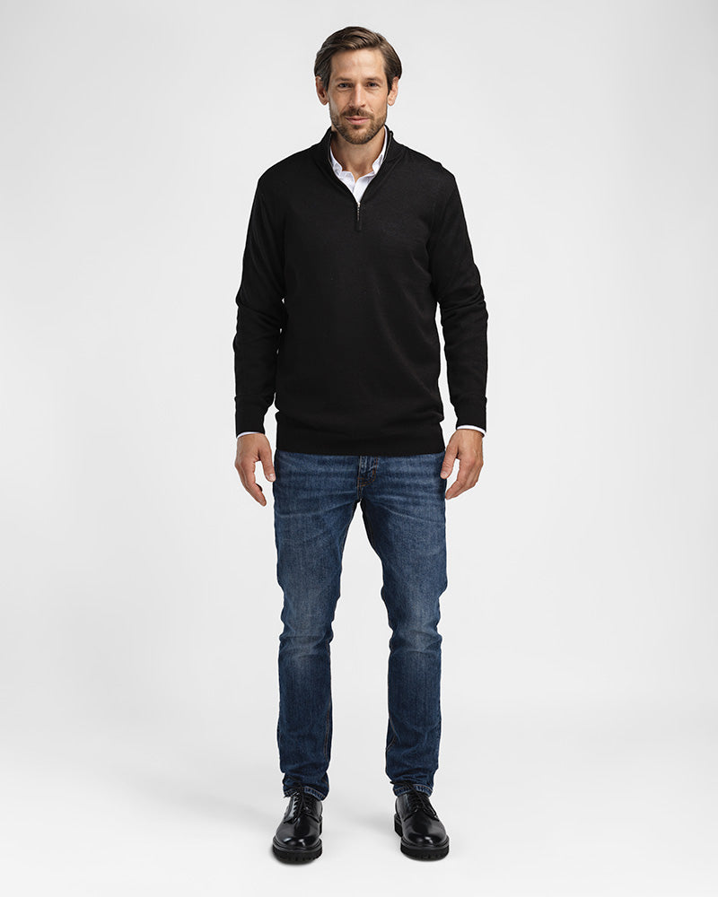 Kvist Merino 3/4-Zip Black