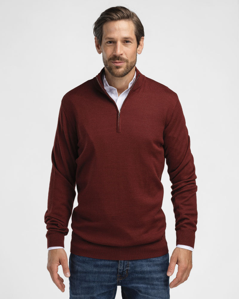 Kvist Merino 3/4-Zip Burgundy