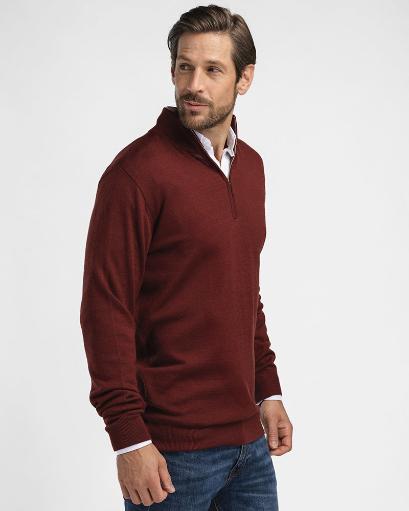 Kvist Merino 3/4-Zip Burgundy