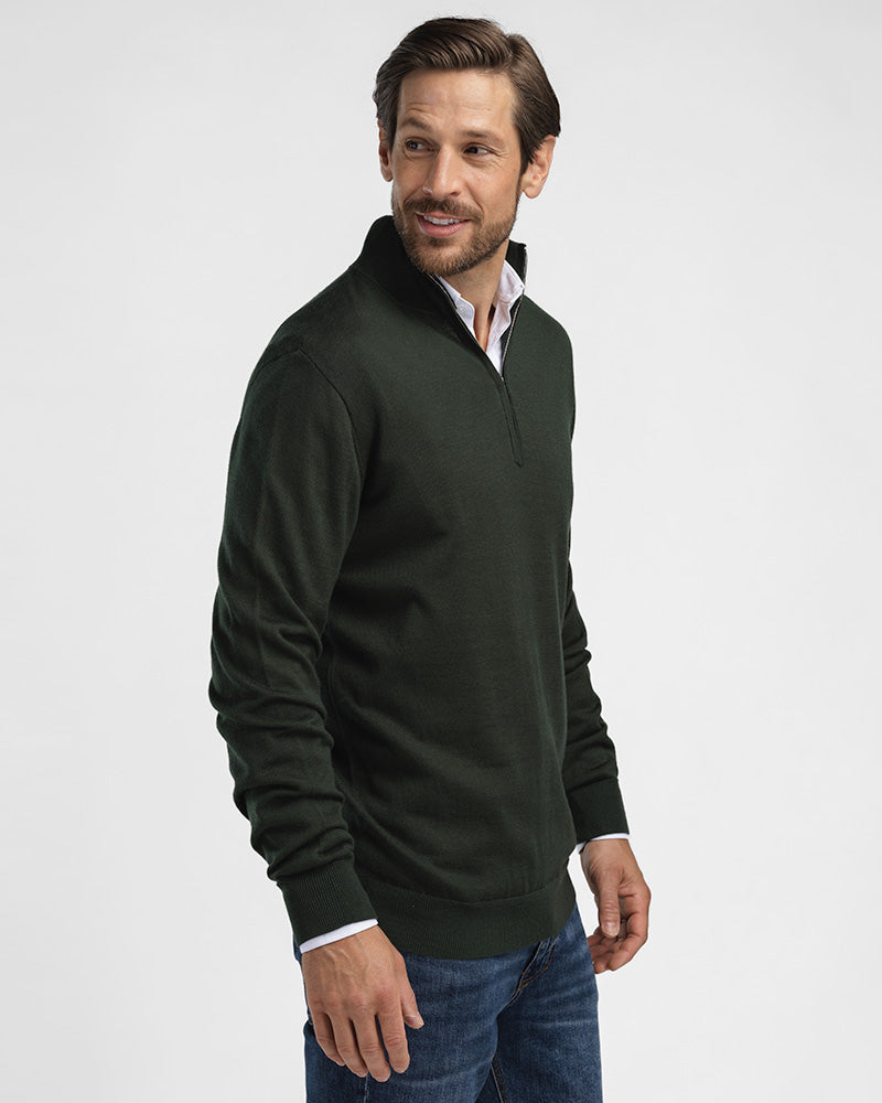 Kvist Merino 3/4-Zip Green