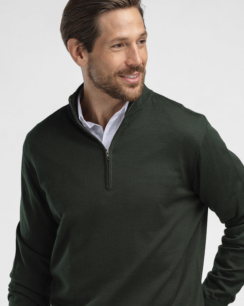 Kvist Merino 3/4-Zip Green