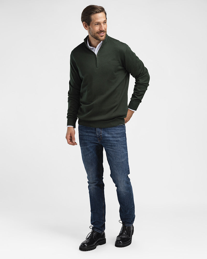 Kvist Merino 3/4-Zip Green