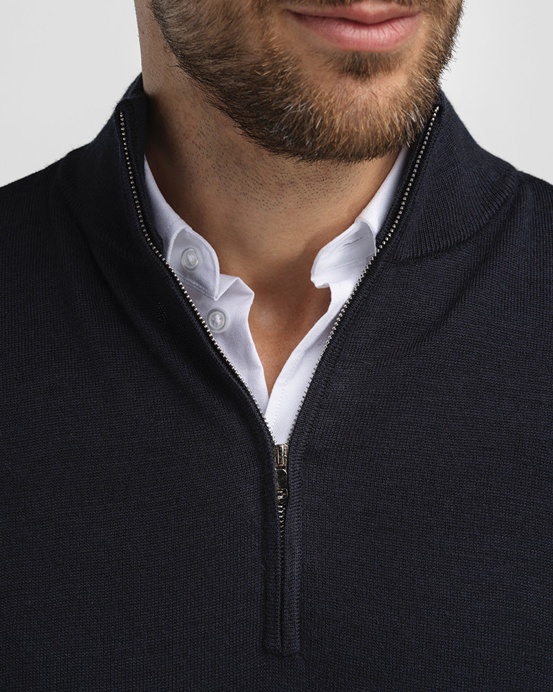 Kvist Merino 3/4-Zip Navy