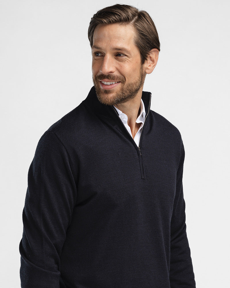 Kvist Merino 3/4-Zip Navy