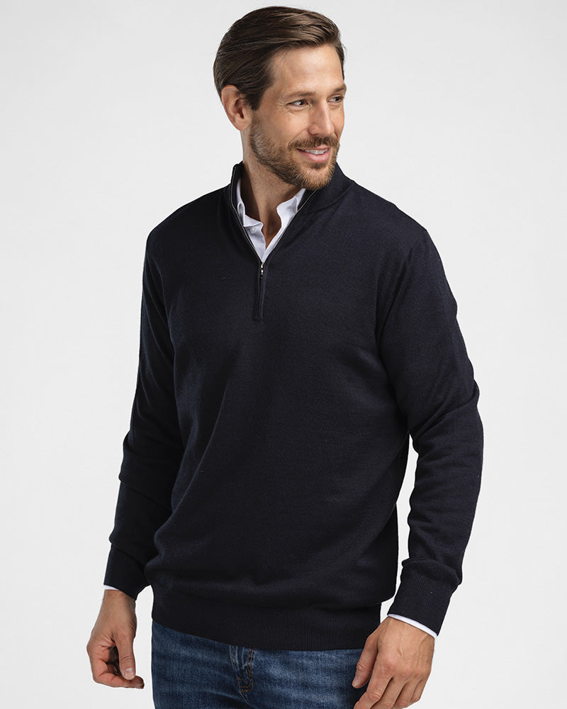 Kvist Merino 3/4-Zip Navy