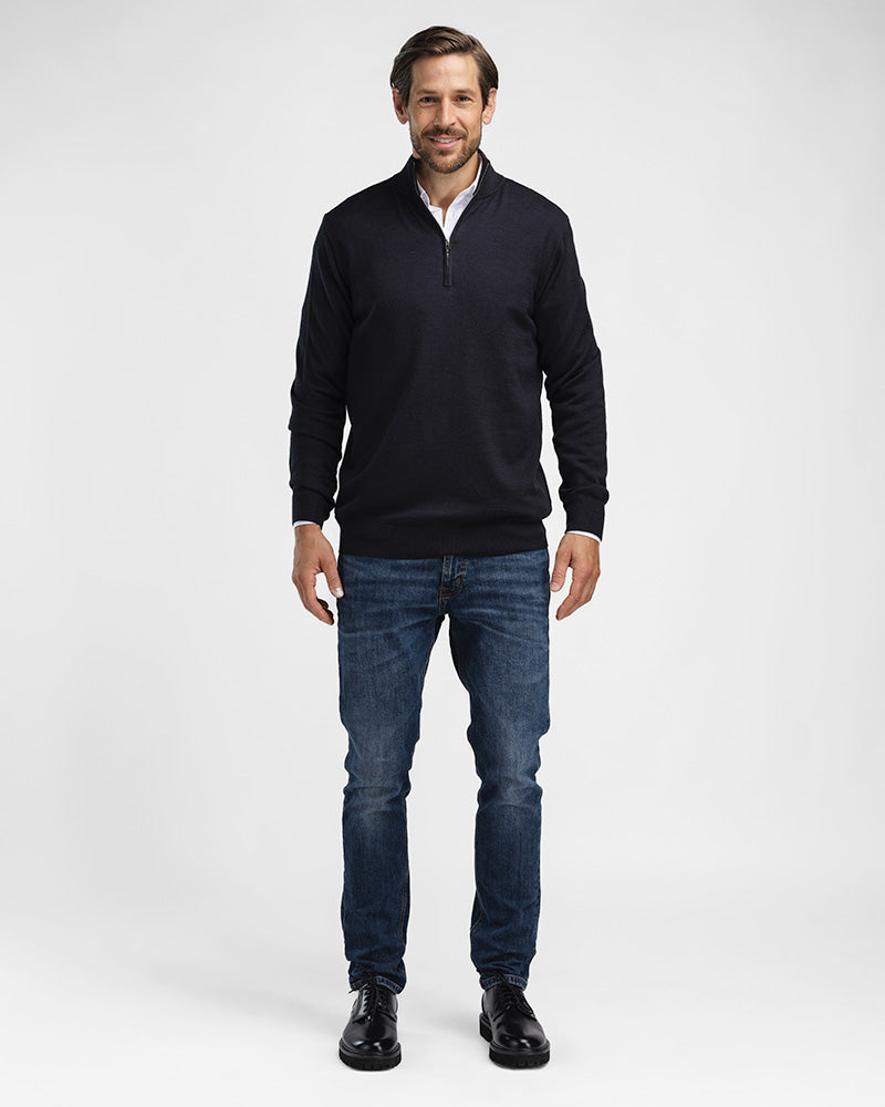 Kvist Merino 3/4-Zip Navy