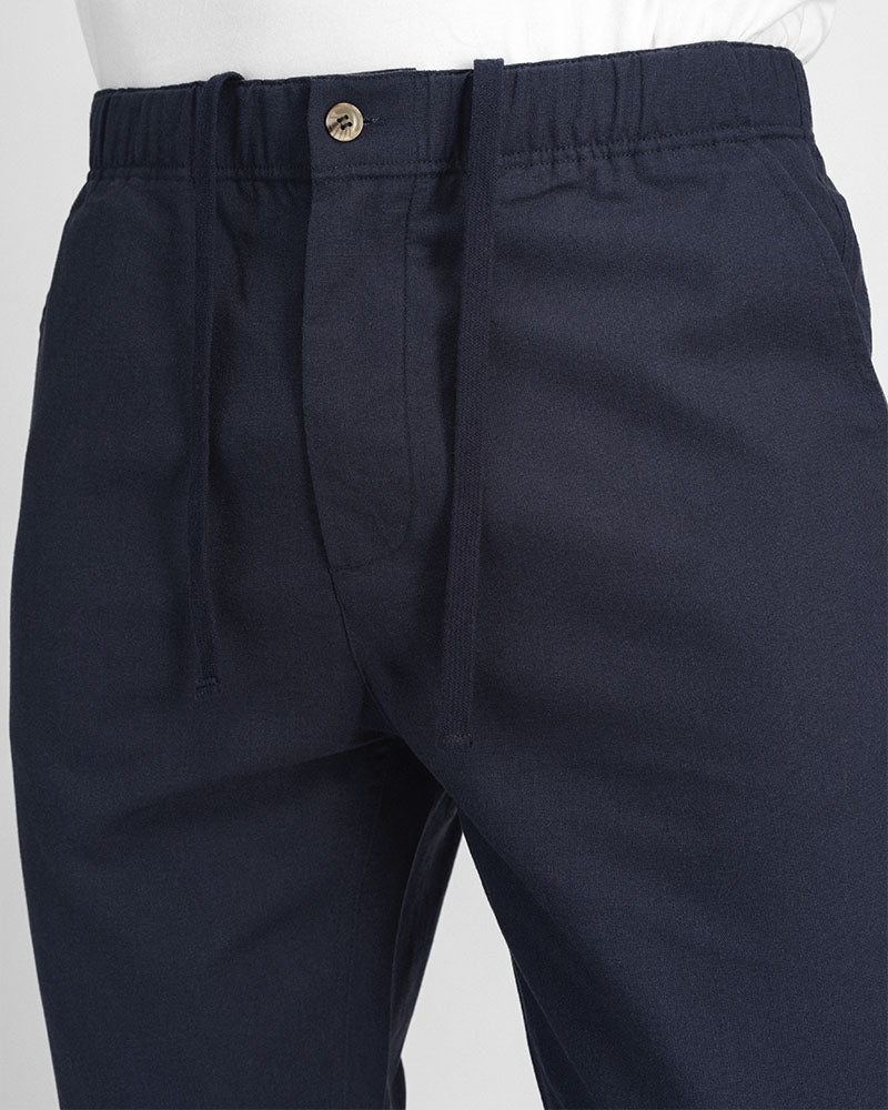 Premium Linen Pants Navy