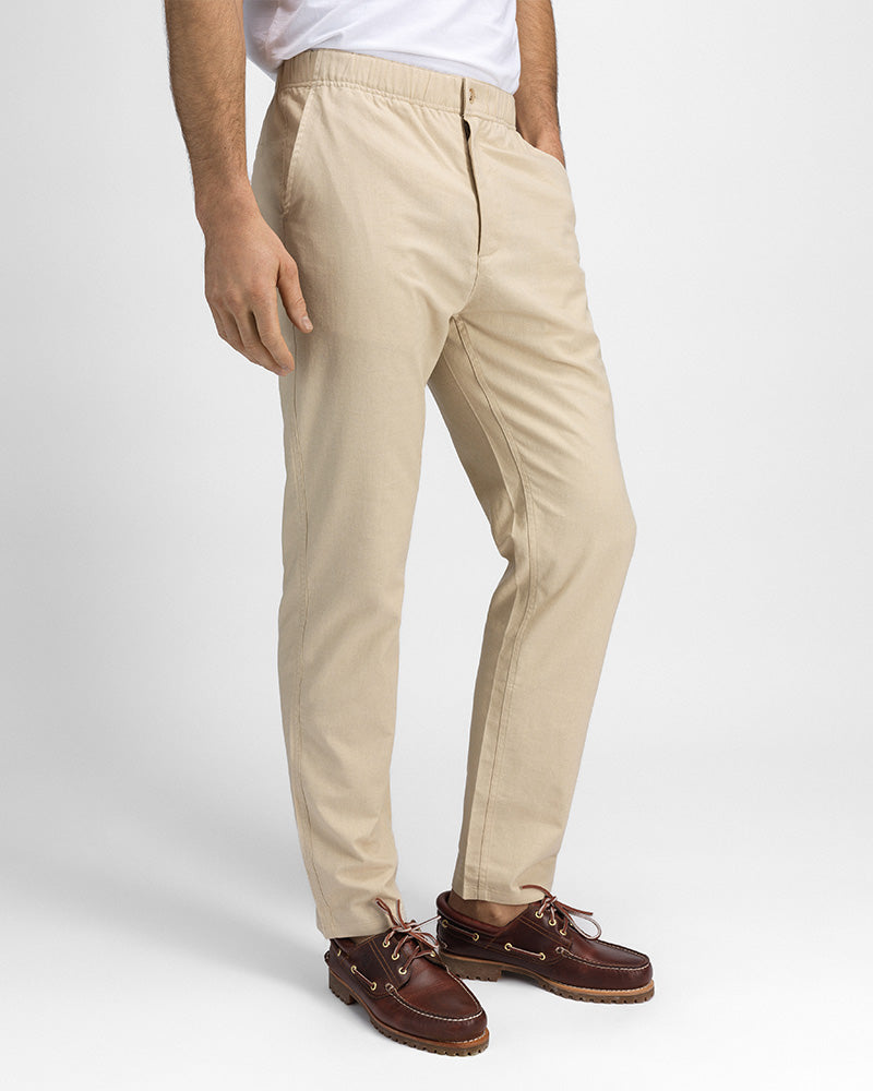 2pk Premium Linen Bukser + Overshirt Beige