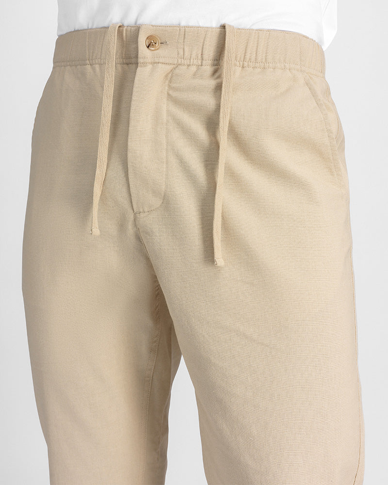 2pk Matosinhos Linen Pants + Overshirt Beige