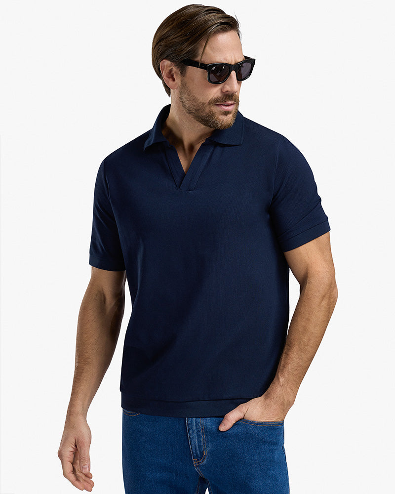 Piqué Short Sleeve Navy