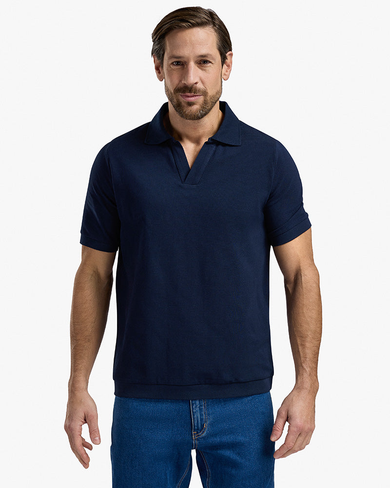 Piqué Short Sleeve Navy