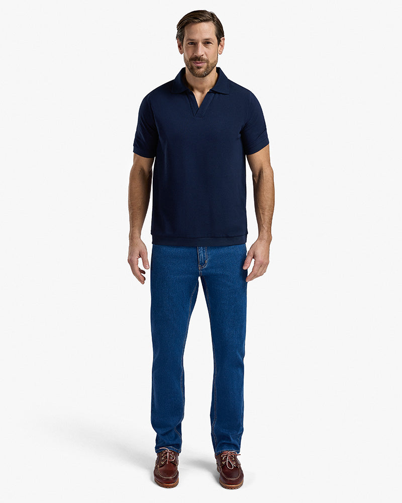 Piqué Short Sleeve Navy