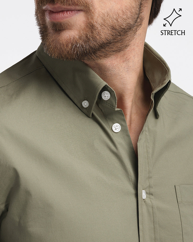 Perfect Stretch Shirt Poplin Green