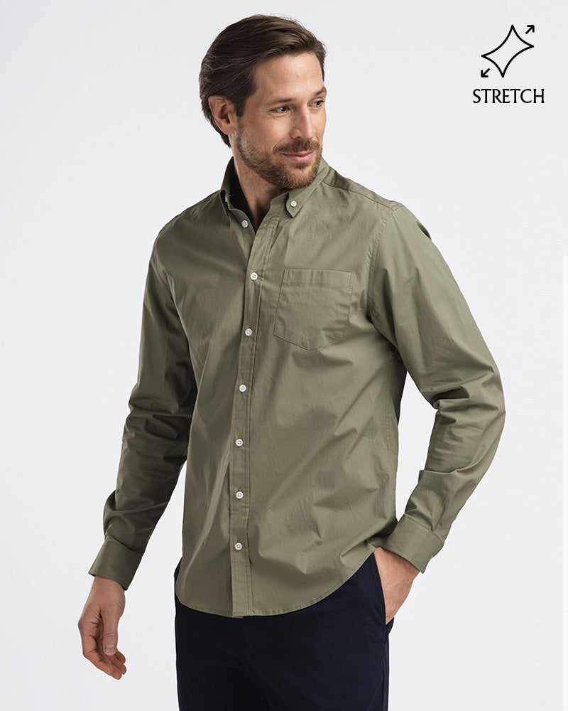 Perfect Stretch Shirt Poplin Green