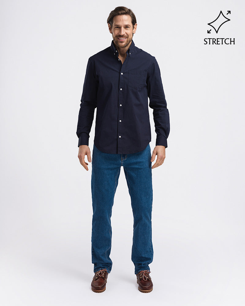 Perfect Stretch Shirt Poplin Navy