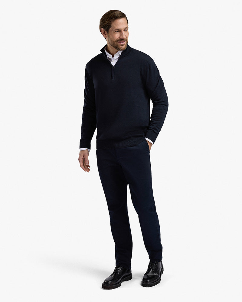 The Signature Kvist Cotton 3/4-Zip Navy