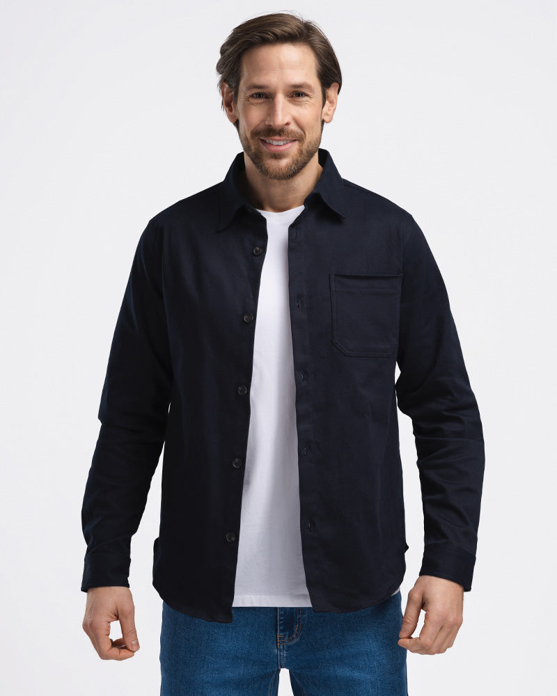 Stretch Twill Overshirt Navy