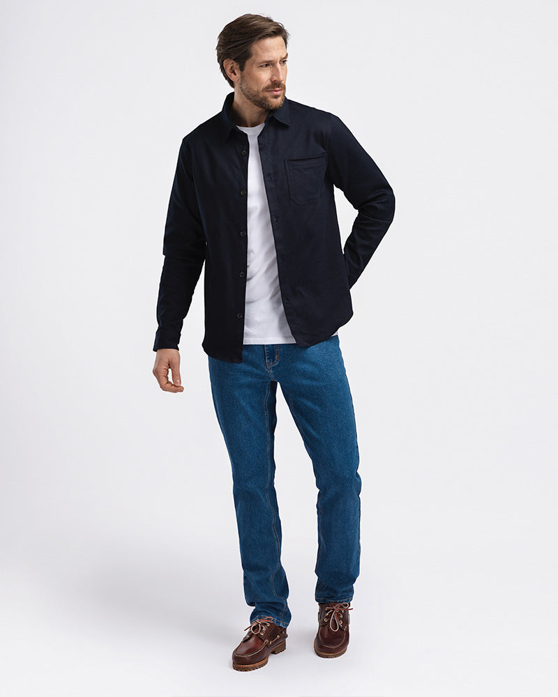 Stretch Twill Overshirt Navy