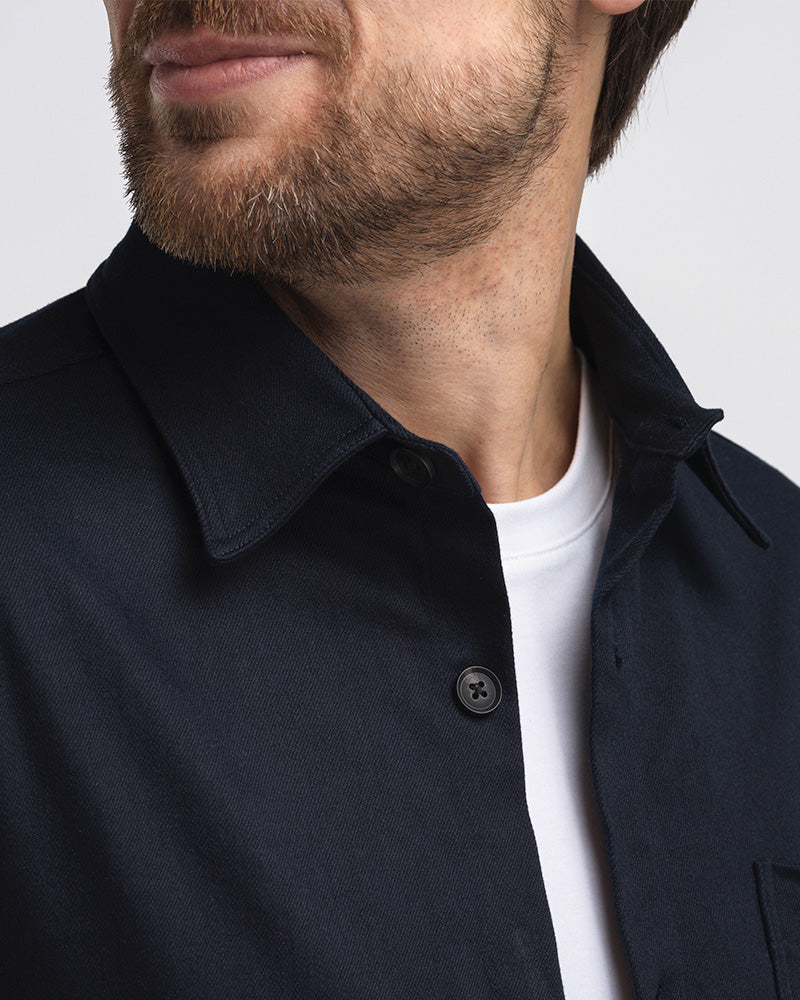 Stretch Twill Overshirt Navy